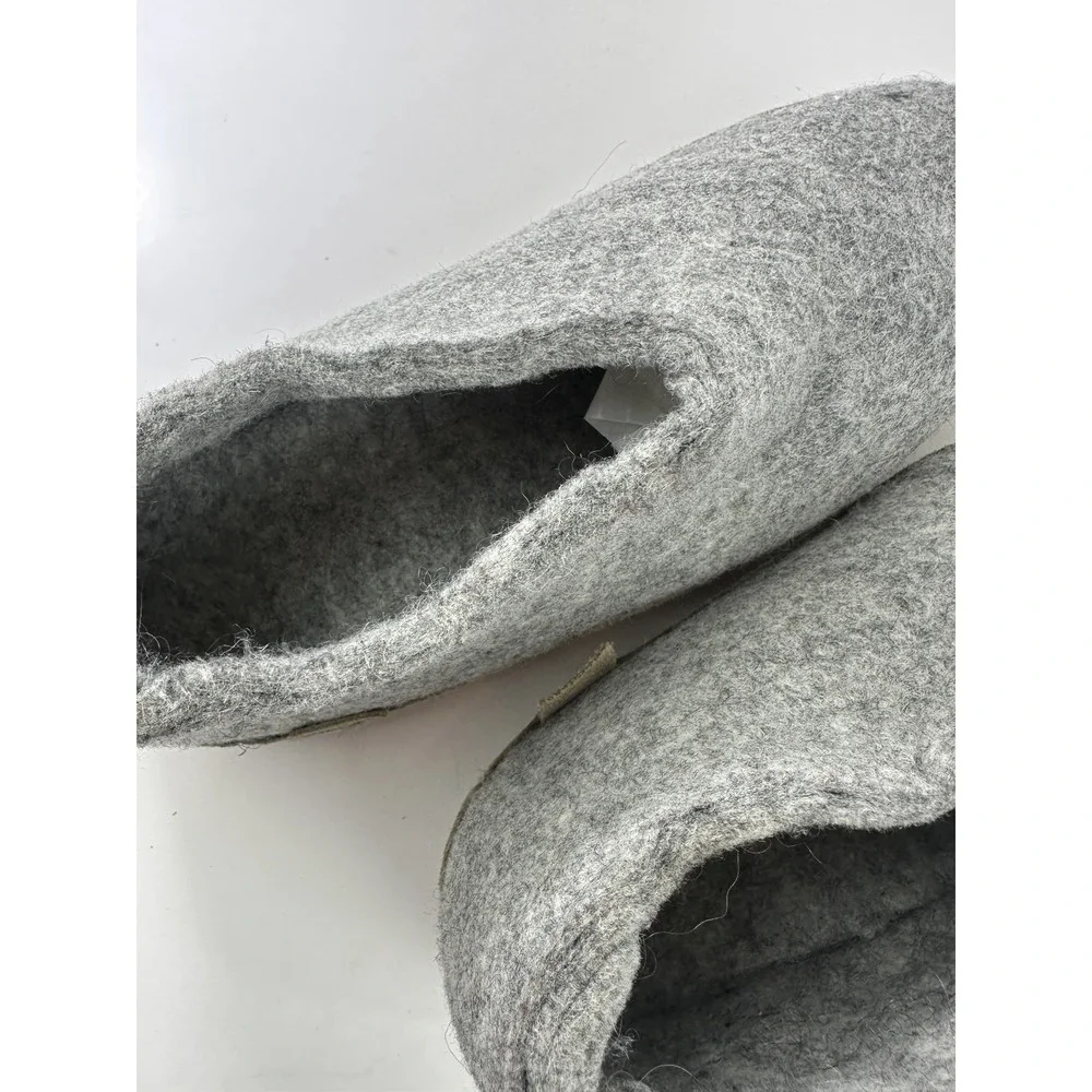 Glerups Wool Shoe W/ Leather Sole Grey Slippers EU Size 38 Equals US W 8 | M 6.5 - Picture 5 of 14